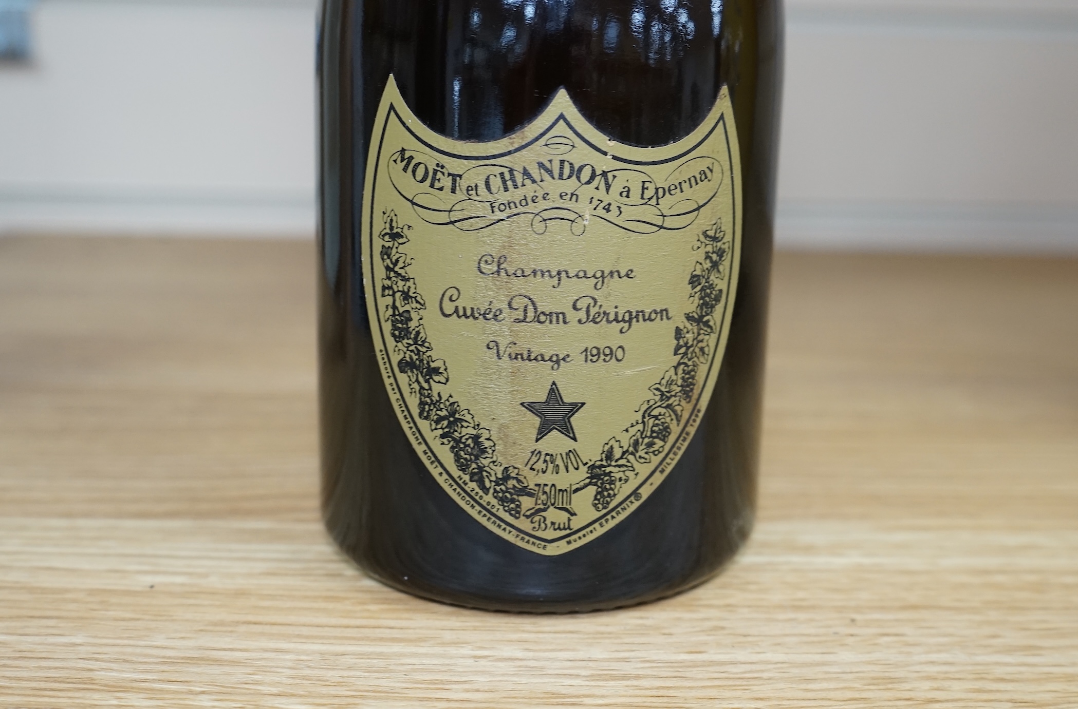 A bottle of Dom Pérignon, vintage 1990. Condition - storage unknown